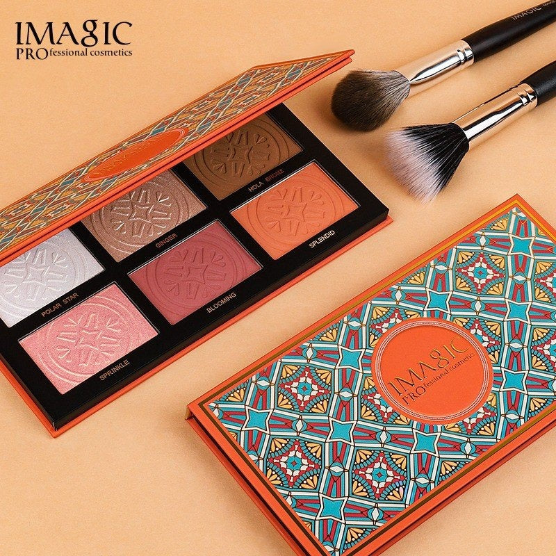 IMAGIC 3 in 1 Cheek Palette Highlighter, Blush & Contour