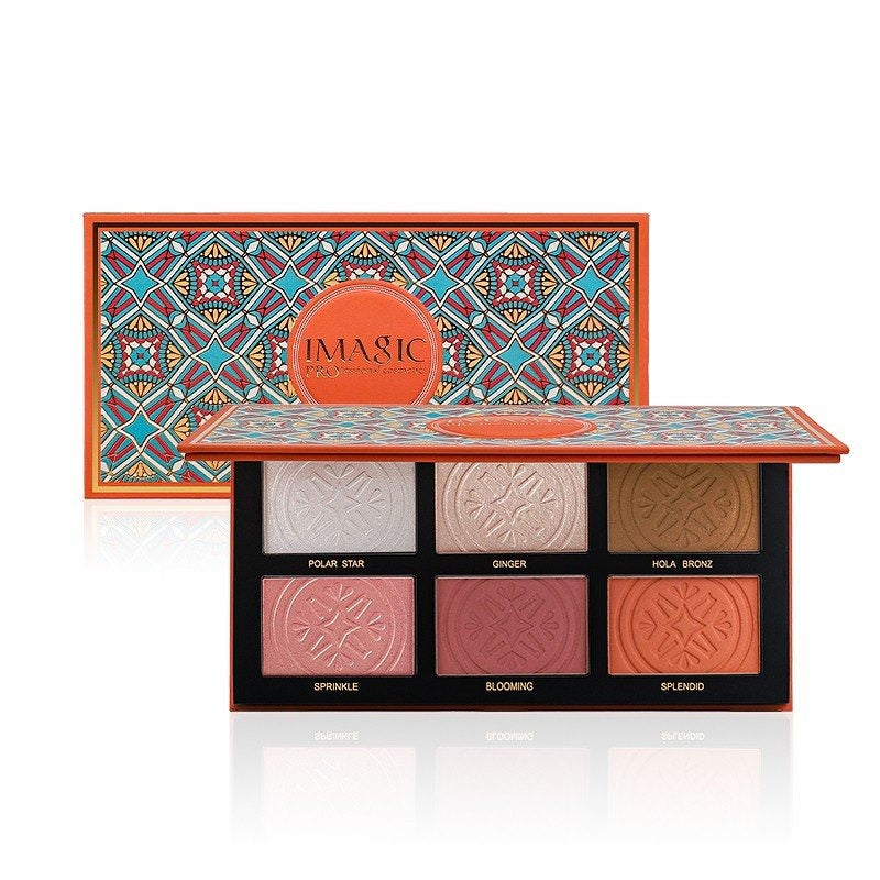 IMAGIC 3 in 1 Cheek Palette Highlighter, Blush & Contour