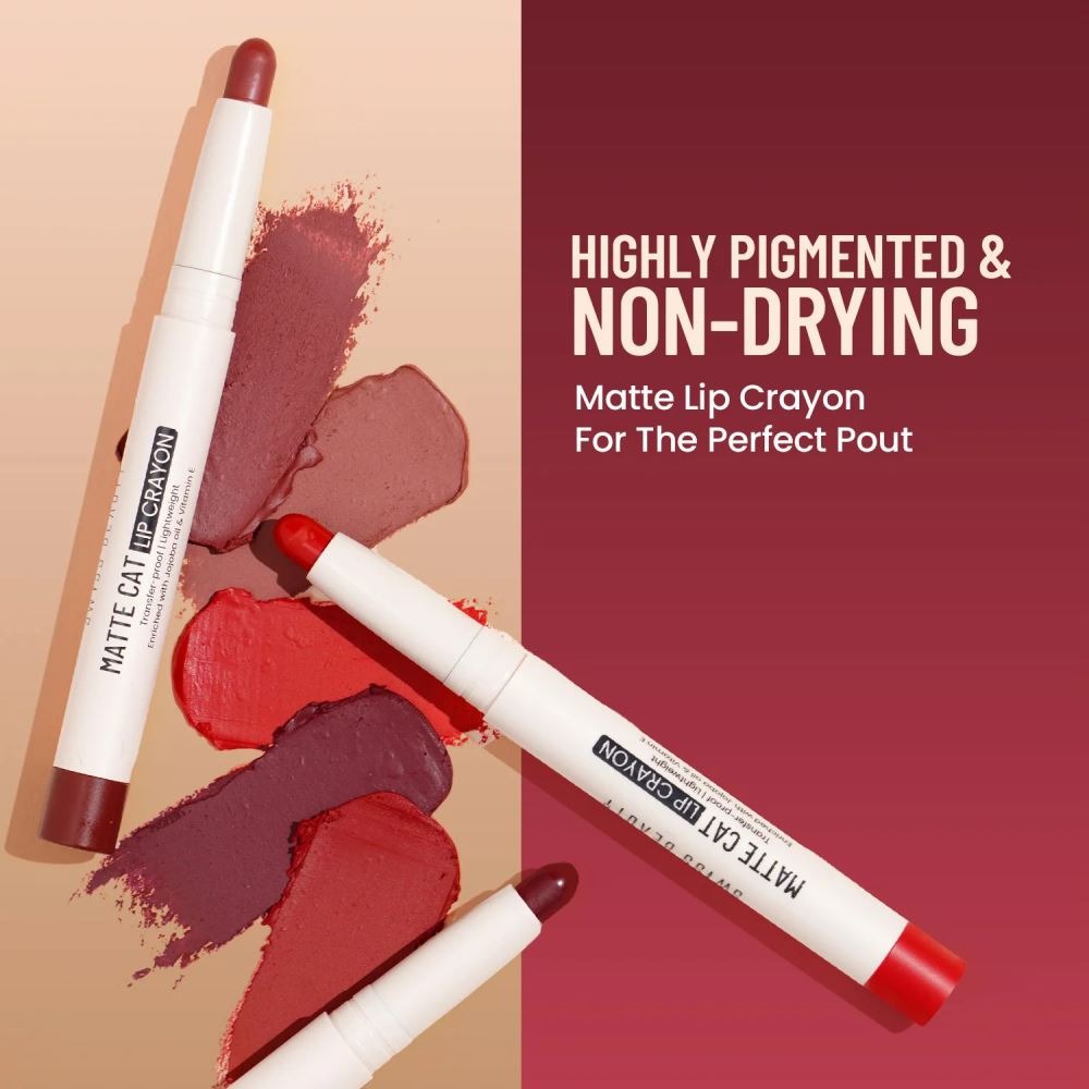 Swiss Beauty Matte Cat Lip Crayon - 05 Flattering Peach