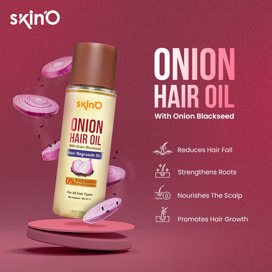skin'O Onion Hair Oil With Onion Blackseed Hair Regrowth Oil