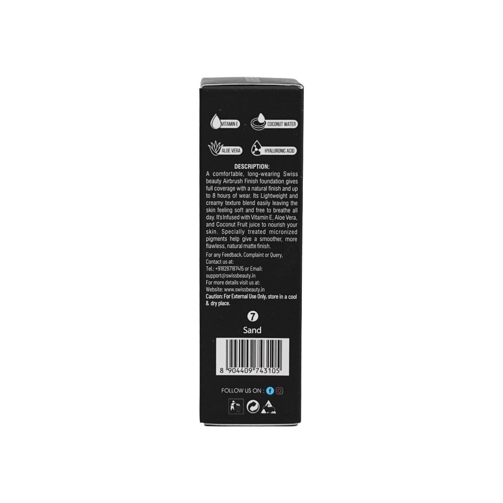 Swiss Beauty Airbrush Foundation Shade 07 - (Sand)