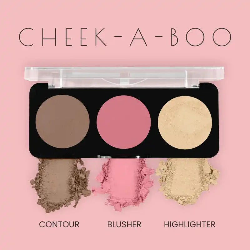 Swiss Beauty CHEEK-A-BOO 3-in-1 Face Palette BLUSHER|CONTOUR|HIGHLIGHTER - Shade 03