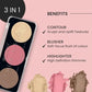 Swiss Beauty CHEEK-A-BOO 3-in-1 Face Palette BLUSHER|CONTOUR|HIGHLIGHTER - Shade 03