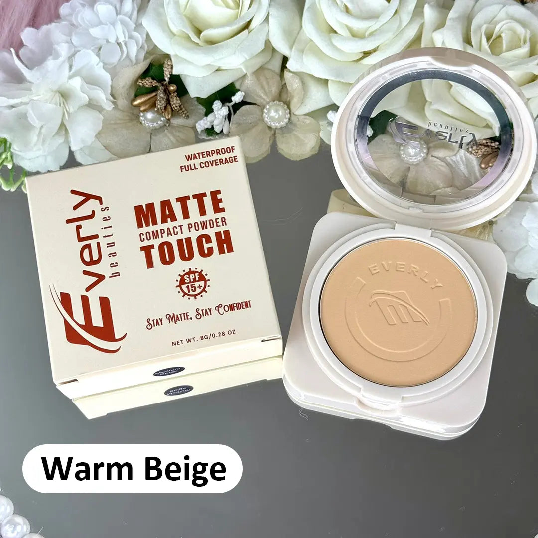 Everly Beauties Matte Touch Compact Powder with SPF15++ (Warm beige)