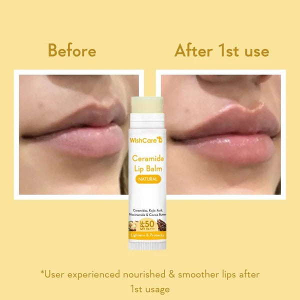 WishCare Ceramide Lip Balm with SPF 50 PA+++ (Natural)